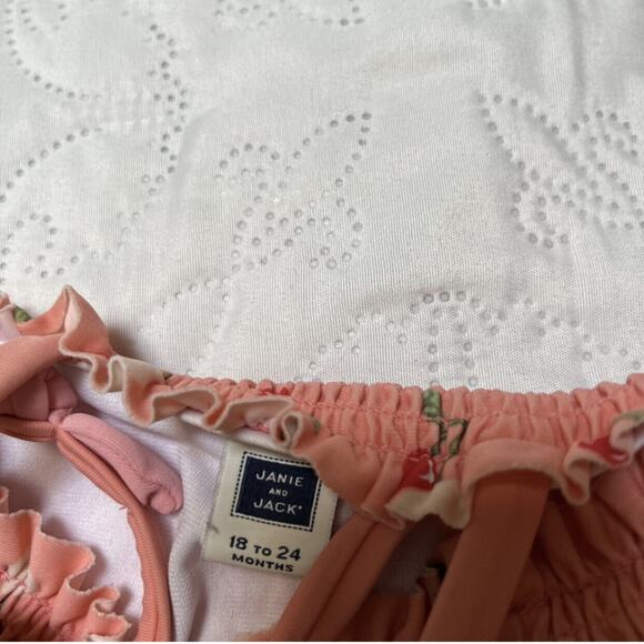 Janie And Jack Smocked Cherry Swim Suit Size 24m - Picture 5 of 8